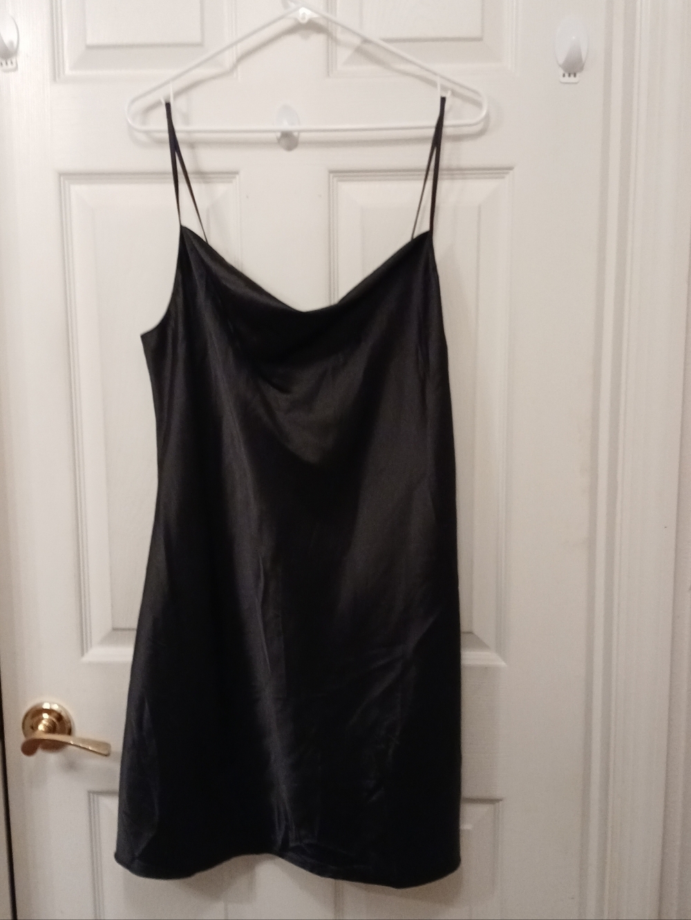 Ambrielle Black Spagetti Strap Nightgown Size L Scoop Neck Soft Stretch